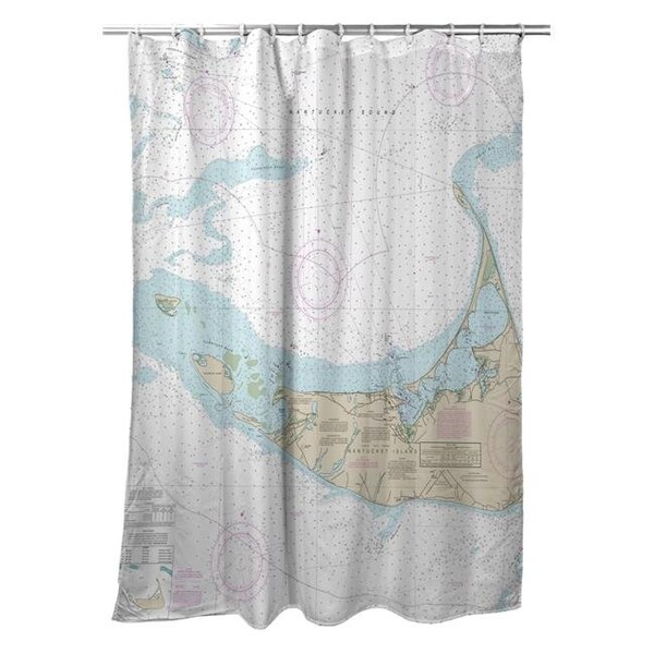 Betsy Drake SH13241NI 70 x 72 in. Nantucket Island; MA Nautical Map Shower Curtain SH13241NI - main